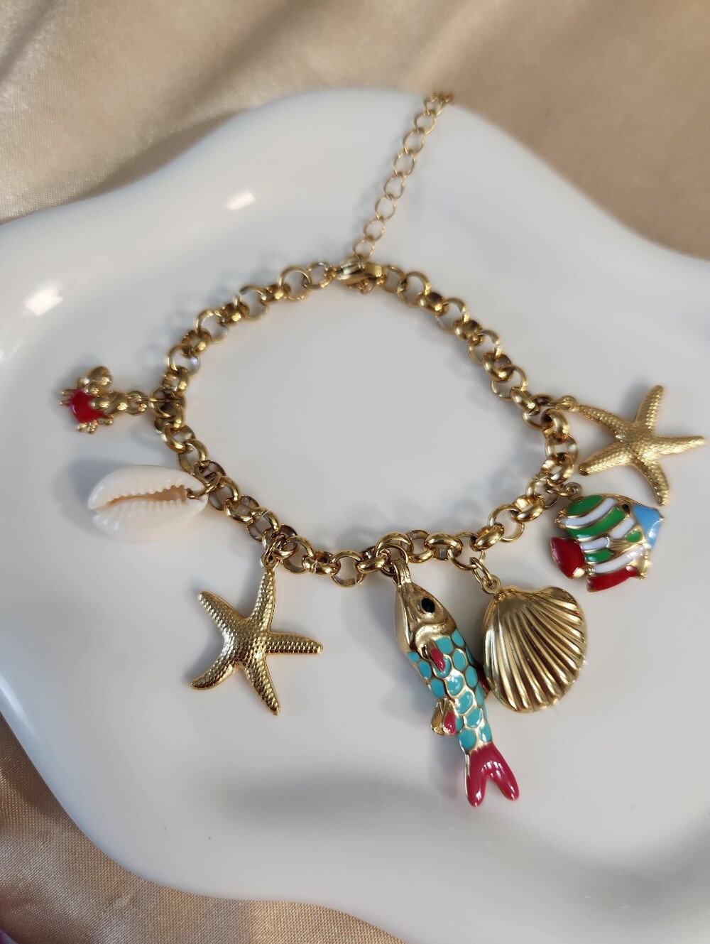 Seas Gold Multi Charm Bracelet